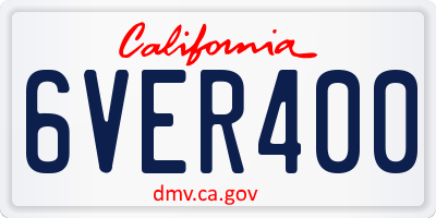 CA license plate 6VER400