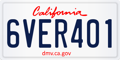 CA license plate 6VER401