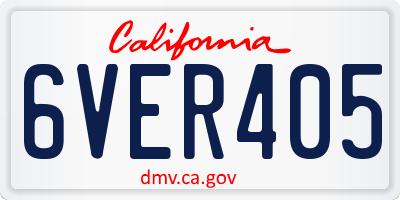 CA license plate 6VER405