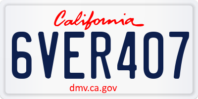 CA license plate 6VER407