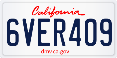 CA license plate 6VER409
