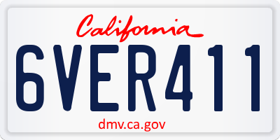 CA license plate 6VER411