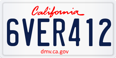 CA license plate 6VER412