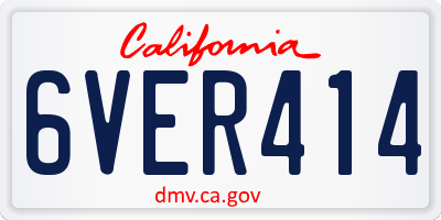 CA license plate 6VER414