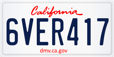 CA license plate 6VER417