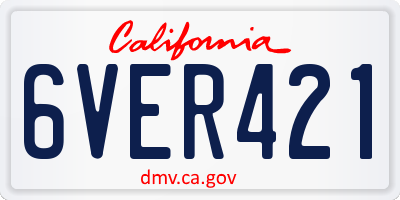 CA license plate 6VER421