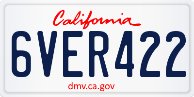 CA license plate 6VER422