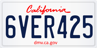 CA license plate 6VER425