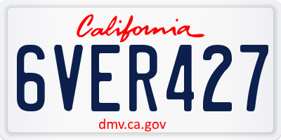 CA license plate 6VER427