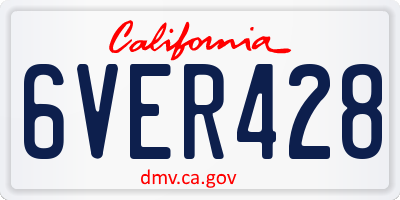 CA license plate 6VER428