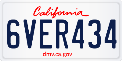 CA license plate 6VER434