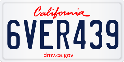 CA license plate 6VER439