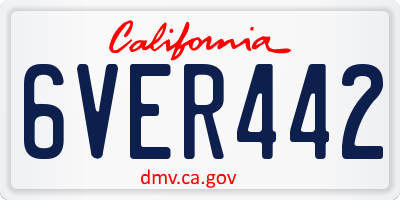CA license plate 6VER442