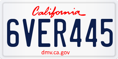 CA license plate 6VER445