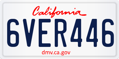 CA license plate 6VER446