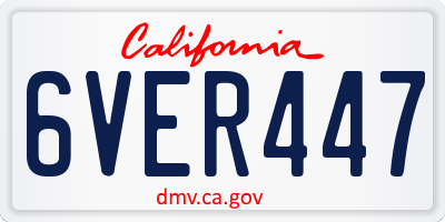 CA license plate 6VER447
