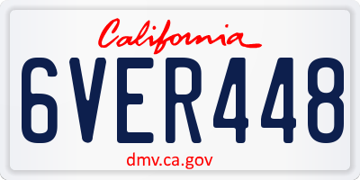 CA license plate 6VER448