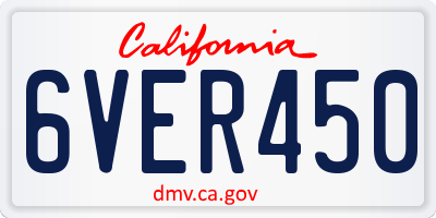 CA license plate 6VER450