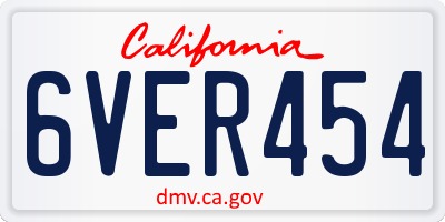 CA license plate 6VER454