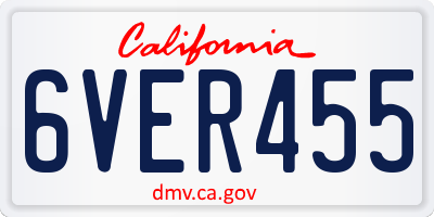 CA license plate 6VER455