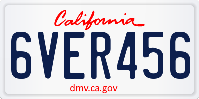 CA license plate 6VER456