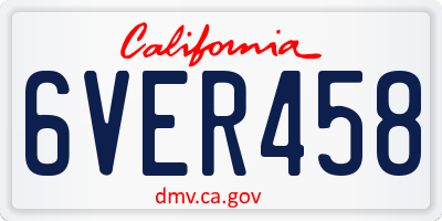 CA license plate 6VER458