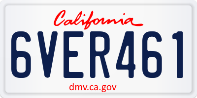 CA license plate 6VER461
