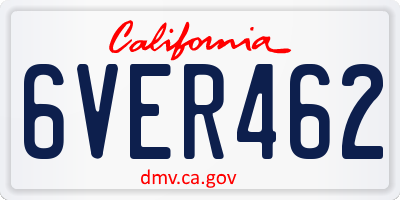 CA license plate 6VER462