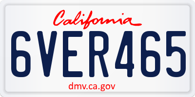 CA license plate 6VER465
