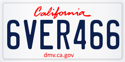 CA license plate 6VER466