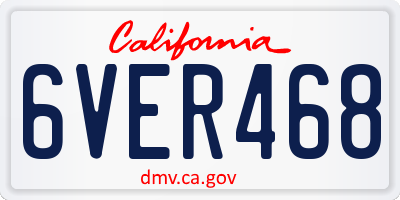 CA license plate 6VER468