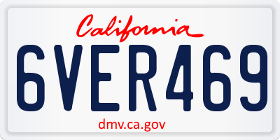 CA license plate 6VER469