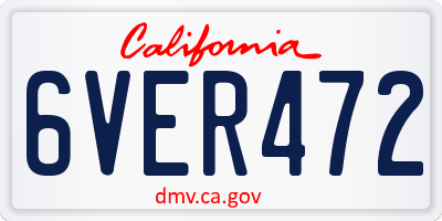CA license plate 6VER472