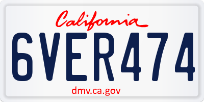 CA license plate 6VER474