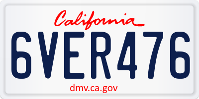 CA license plate 6VER476