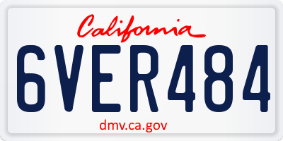 CA license plate 6VER484