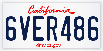 CA license plate 6VER486