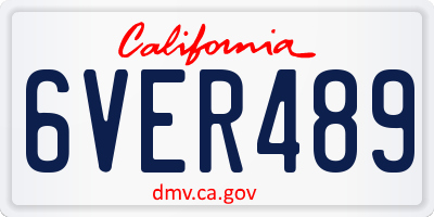 CA license plate 6VER489