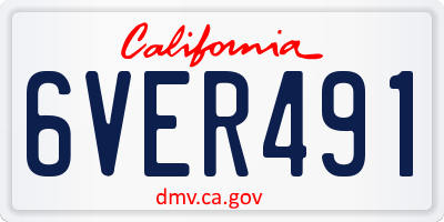CA license plate 6VER491