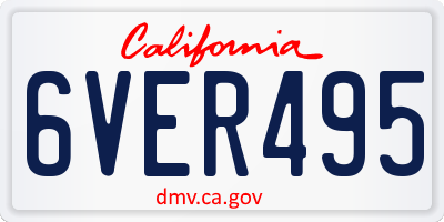 CA license plate 6VER495