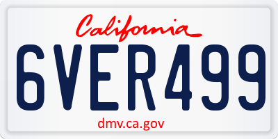 CA license plate 6VER499