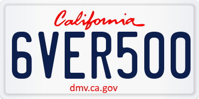 CA license plate 6VER500