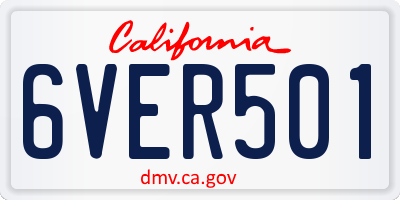 CA license plate 6VER501