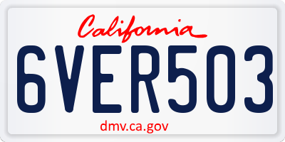 CA license plate 6VER503