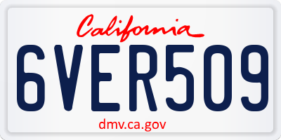 CA license plate 6VER509