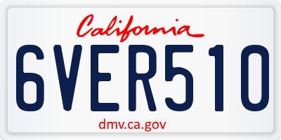 CA license plate 6VER510