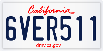 CA license plate 6VER511