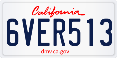 CA license plate 6VER513