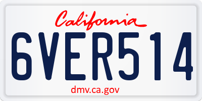 CA license plate 6VER514