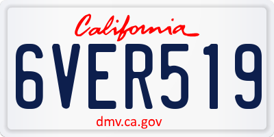 CA license plate 6VER519